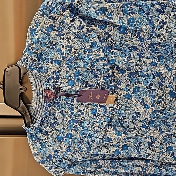 💕J. CREW💕 Smocked Popover Top ~ Liberty Elysian Day Floral Large L NWT - Picture 8 of 16